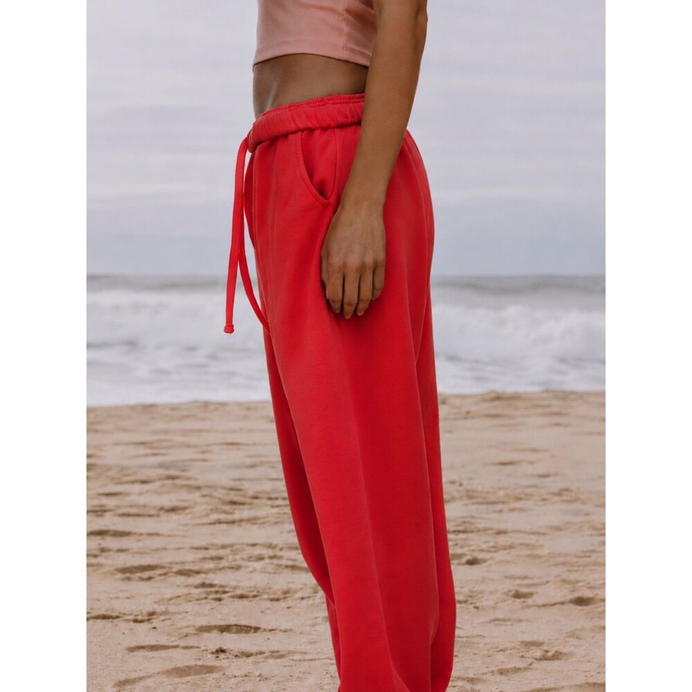 Daily Drills Red Drawstring Joggers